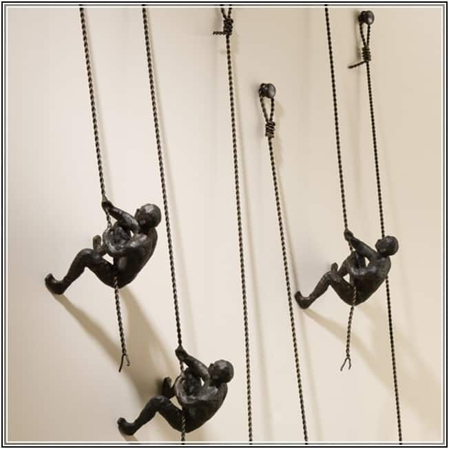 Climbing man wall sculpture deals