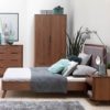 bed, bedroom, walnut wood, contemporary