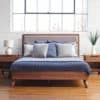 bed, bedroom, walnut wood, contemporary