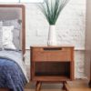 nightstand, bedroom, walnut wood, contemporary