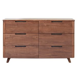 double dresser, bedroom, walnut wood, contemporary
