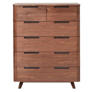 high chest, bedroom, walnut wood, contemporary