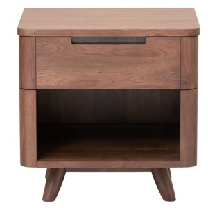 nightstand, bedroom, walnut wood, contemporary