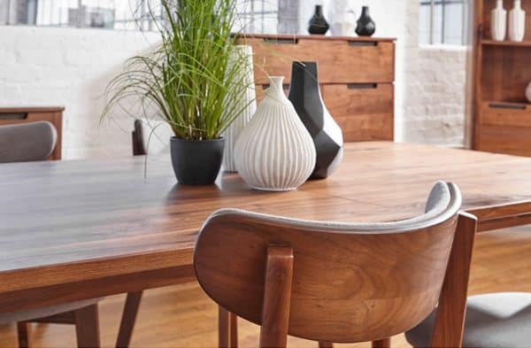 dining table, walnut wood, dining room, contemporary dining