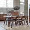 dining table, walnut wood, dining room, contemporary dining