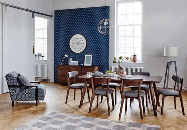 dining table, walnut wood, dining room, contemporary dining