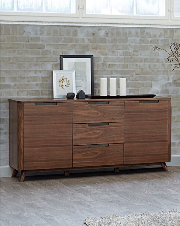 sideboard, walnut wood, dining room, contemporary dining