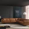 leather sectional, sectional, modern, living room