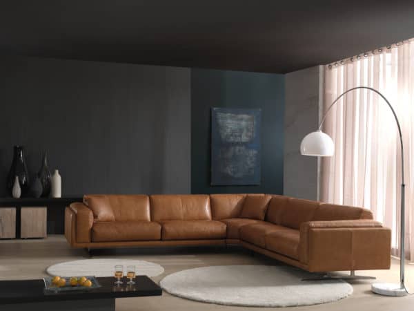 leather sectional, sectional, modern, living room