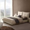 bed, bedroom, modern bed, leather bed