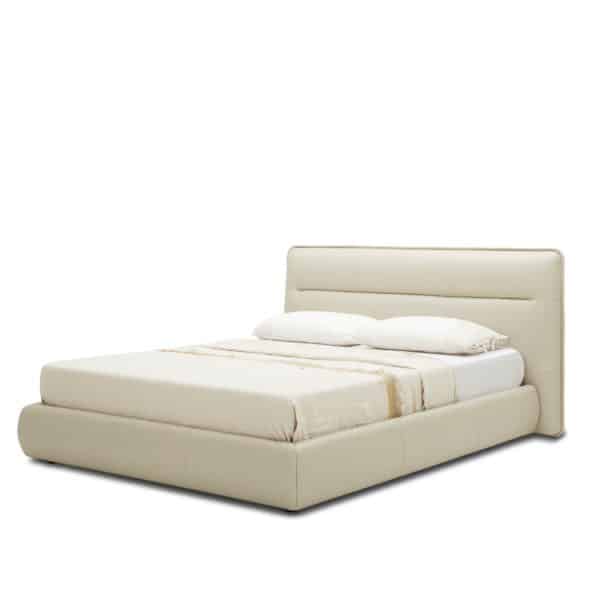 bed, bedroom, modern bed, leather bed