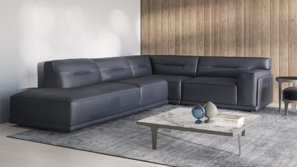 natuzzi italia, leather sectional, sectional, living room