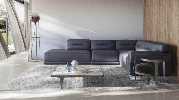 natuzzi italia, leather sectional, sectional, living room