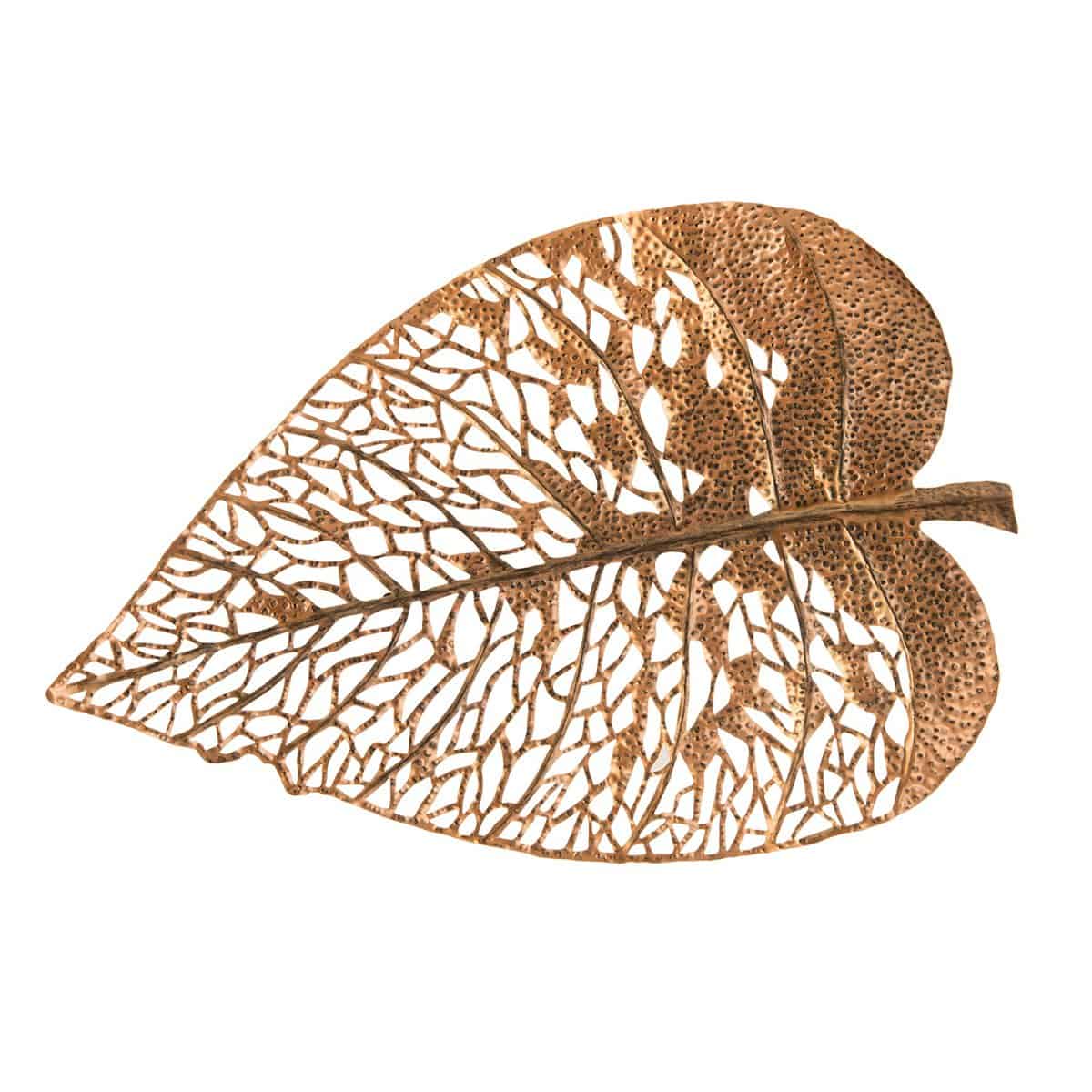 Metal Wall Art leaves Set of 4 copper/bronze plated by HGMW 