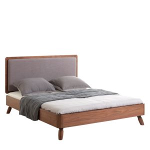 bed, bedroom, walnut wood, contemporary