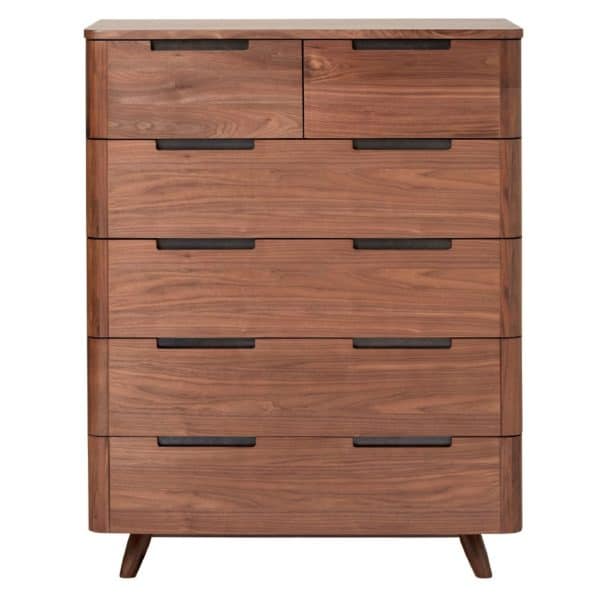 high chest, bedroom, walnut wood, contemporary