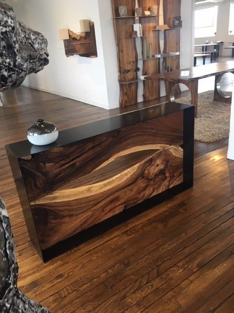 natural wood, console table, room divider, living room