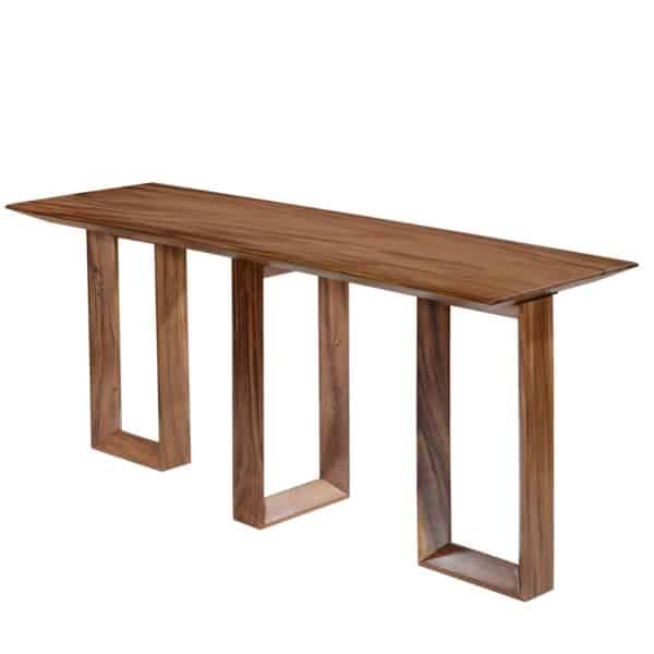 natural wood, console table, living room, teak wood