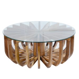 coffee table, living room, natural wood, round coffee table