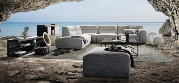 natuzzi italia, sectional, leather sectional, living room