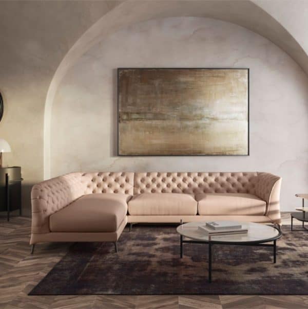 leather sofa, tufted sofa, Natuzzi Italia, sectional